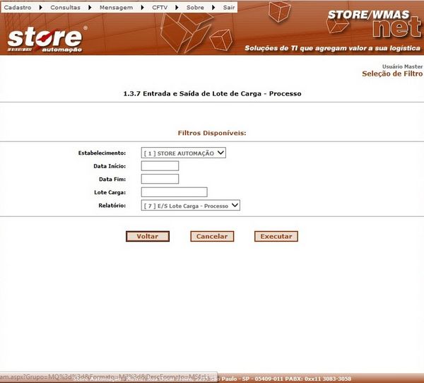 1.3.7 ENTRADA E SAÍDA DE LOTE DE CARGA - PROCESSO